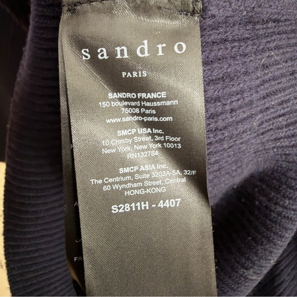 SANDRO Paris Navy & Purple Lace Sweater - Picture 7 of 14
